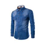High Quality Men Long Sleeve Denim Casual Shirt